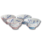 TOKYO DESIGN STUDIO Kawaii Lucky Cat Blue/Pink Rice Bowl Gift Set 4 Pieces – 11.3x5.8 cm / 300 ml (B) Bild 3