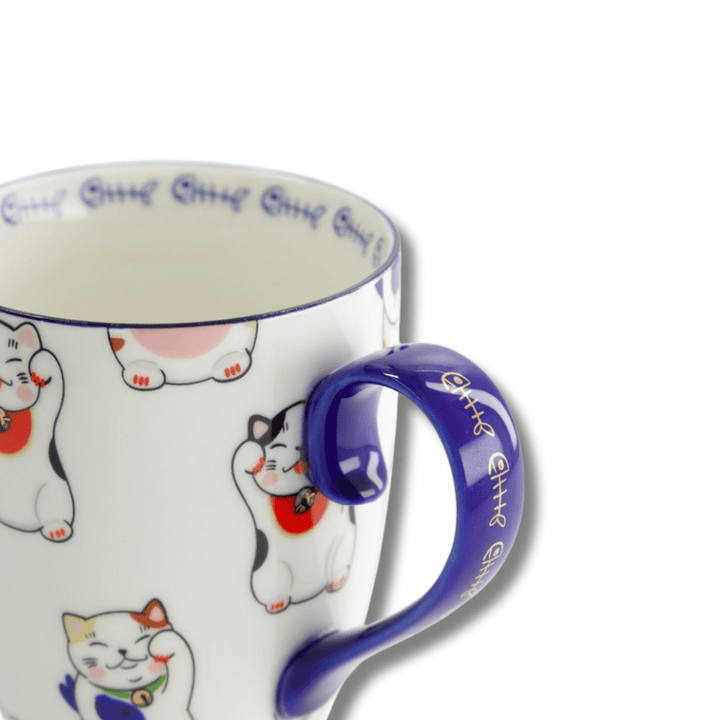 TOKYO DESIGN STUDIO Kawaii Lucky Cat Mug mit Geschenkbox – Weiß 8,5x10,2 cm / 340 ml - MAOMAO