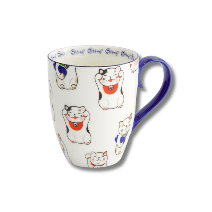 TOKYO DESIGN STUDIO Kawaii Lucky Cat Mug mit Geschenkbox – Weiß 8,5x10,2 cm / 340 ml - MAOMAO