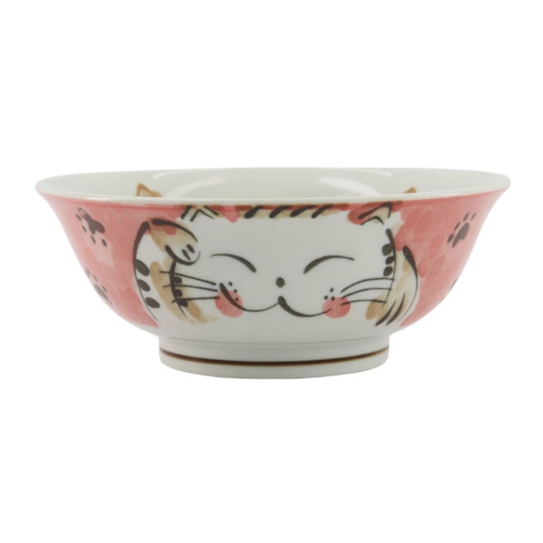 TOKYO DESIGN STUDIO Kawaii Ramen Schüssel Fuku Katze Neko Rot (20,7 x 8 cm) - MAOMAO