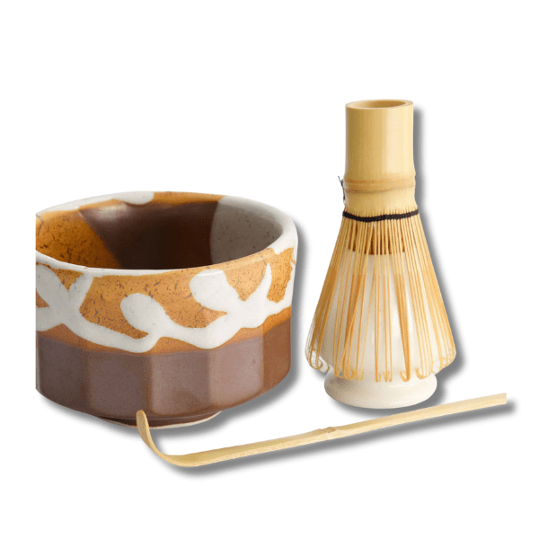 TOKYO DESIGN STUDIO Matcha Geschenkset Kanegin Braun 4 teilig 11x8 cm - MAOMAO