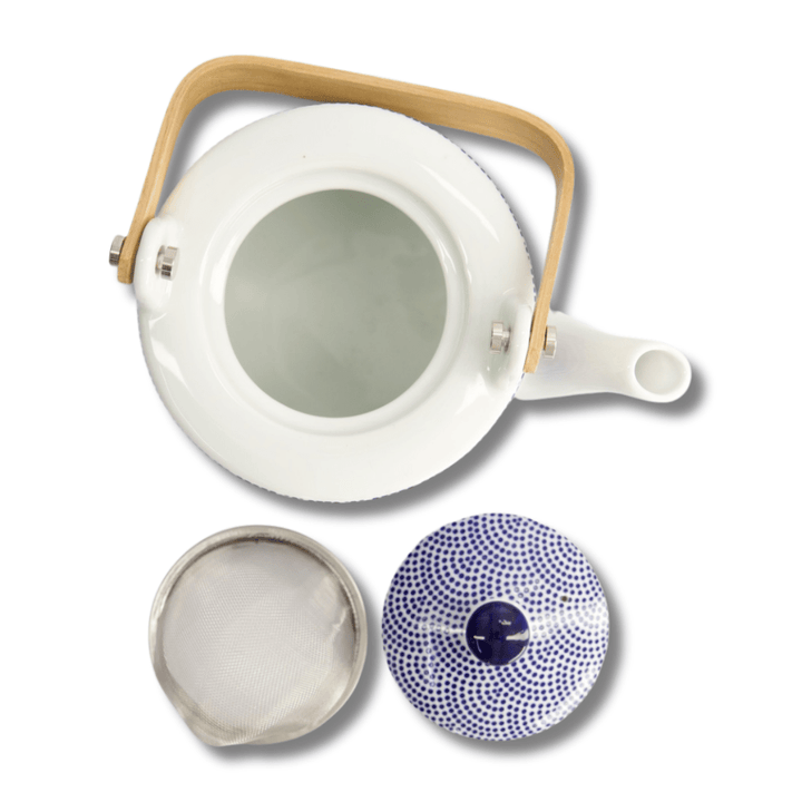 TOKYO DESIGN STUDIO Nippon Blue Tea Giftset Dots 0,8 l mit 4 Tassen – Lines/Star/Dots/Wave - MAOMAO