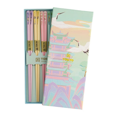 TOKYO DESIGN STUDIO Chopstick Gift Set 5 Pair Temple Spring