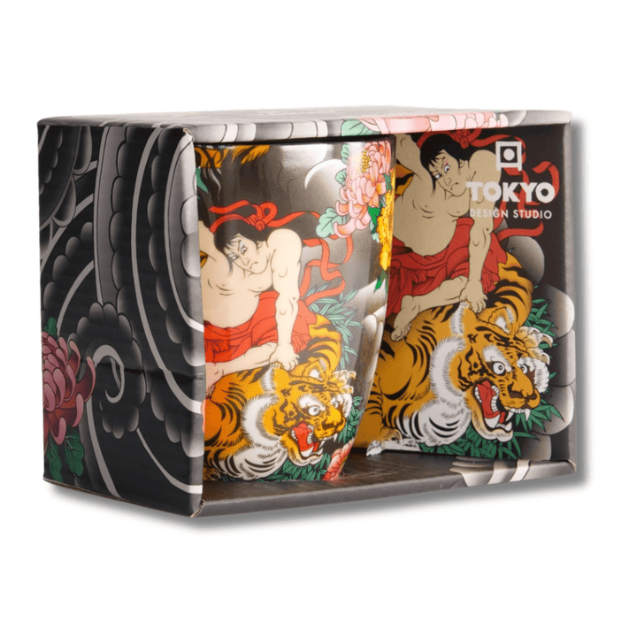 TOKYO DESIGN STUDIO Yakuza Tiger Mug mit Geschenkbox – 8,5x10,2 cm / 340 ml - MAOMAO
