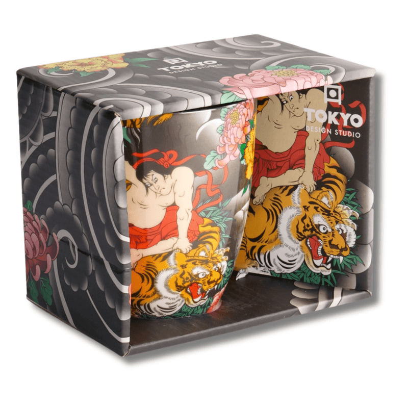 TOKYO DESIGN STUDIO Yakuza Tiger Mug mit Geschenkbox – 8,5x10,2 cm / 340 ml