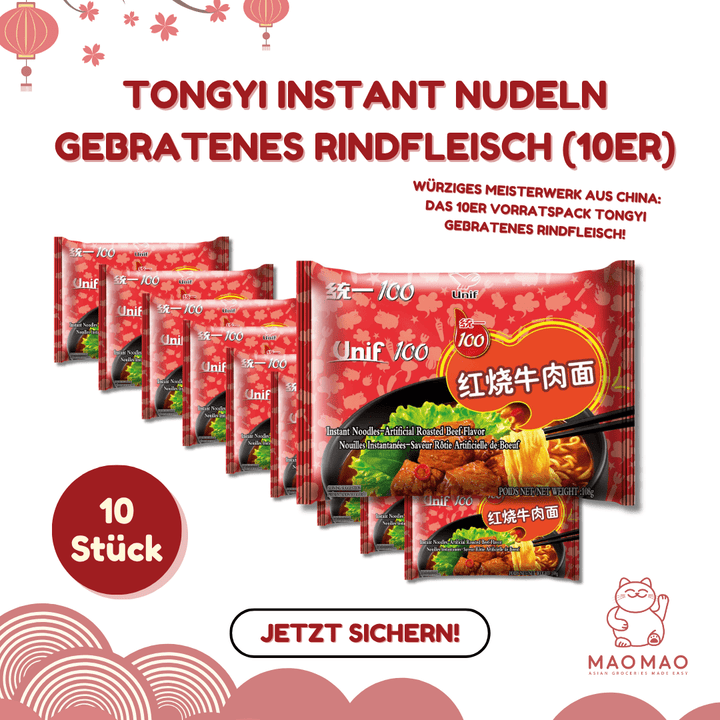 TONGYI Instant Nudeln Gebratenes Rindfleisch (10er) - MAOMAO