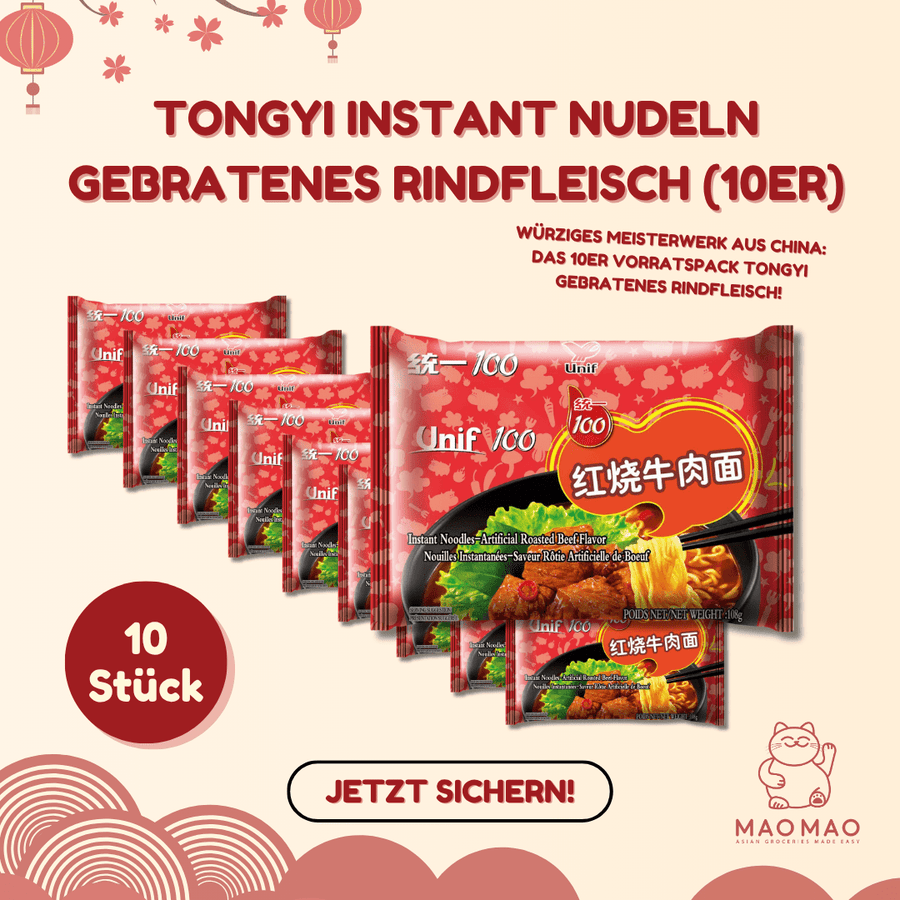 TONGYI Instant Nudeln Gebratenes Rindfleisch (10er) - MAOMAO