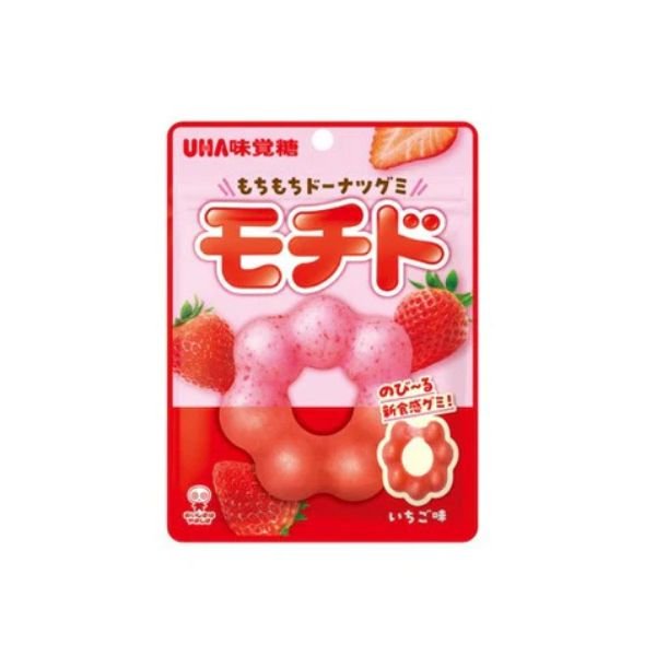 UHA Mikakuto Mochi Donut Erdbeer Gummibonbon 40g - MAOMAO