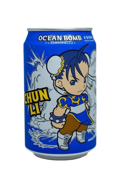 OCEAN BOMB Chun Li Peach Black Tea (carbonated) 330ml (SINGLE USE)