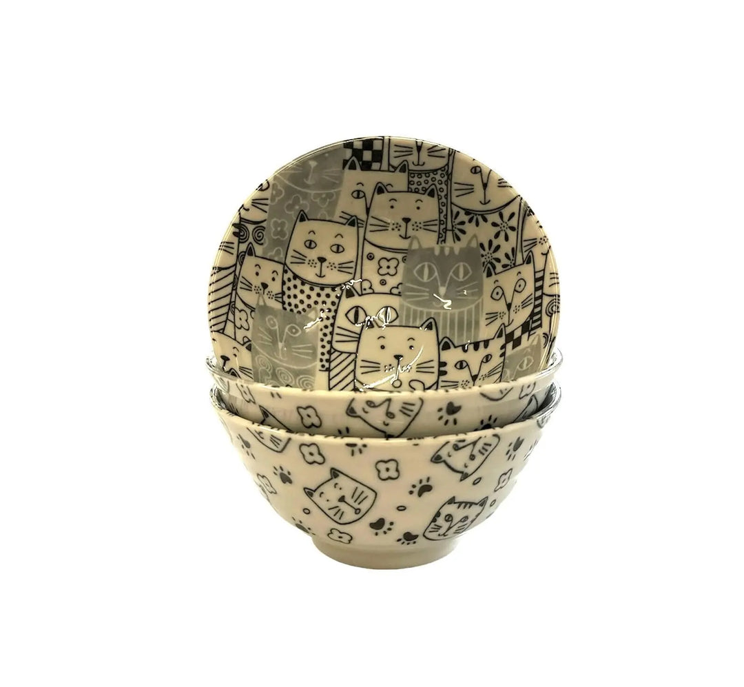 japanische Schale mit Katzenmotiv (d=14cm) - MAOMAO