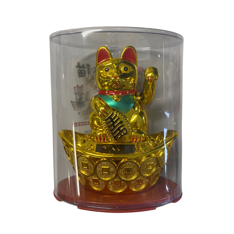 MAOMAO 招财猫金色太阳能10cm